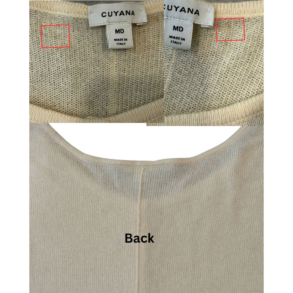 Cuyana Cream Round Neck Cashmere Cardigan Sweater Size M Classic Made in Italy - Picture 5 of 7